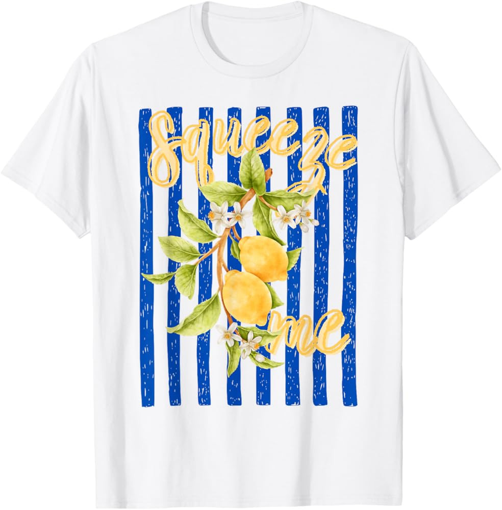 Squeeze Me Lemon Quote Cute Citrus Fruit Summer Pun T-Shirt | Amazon (US)