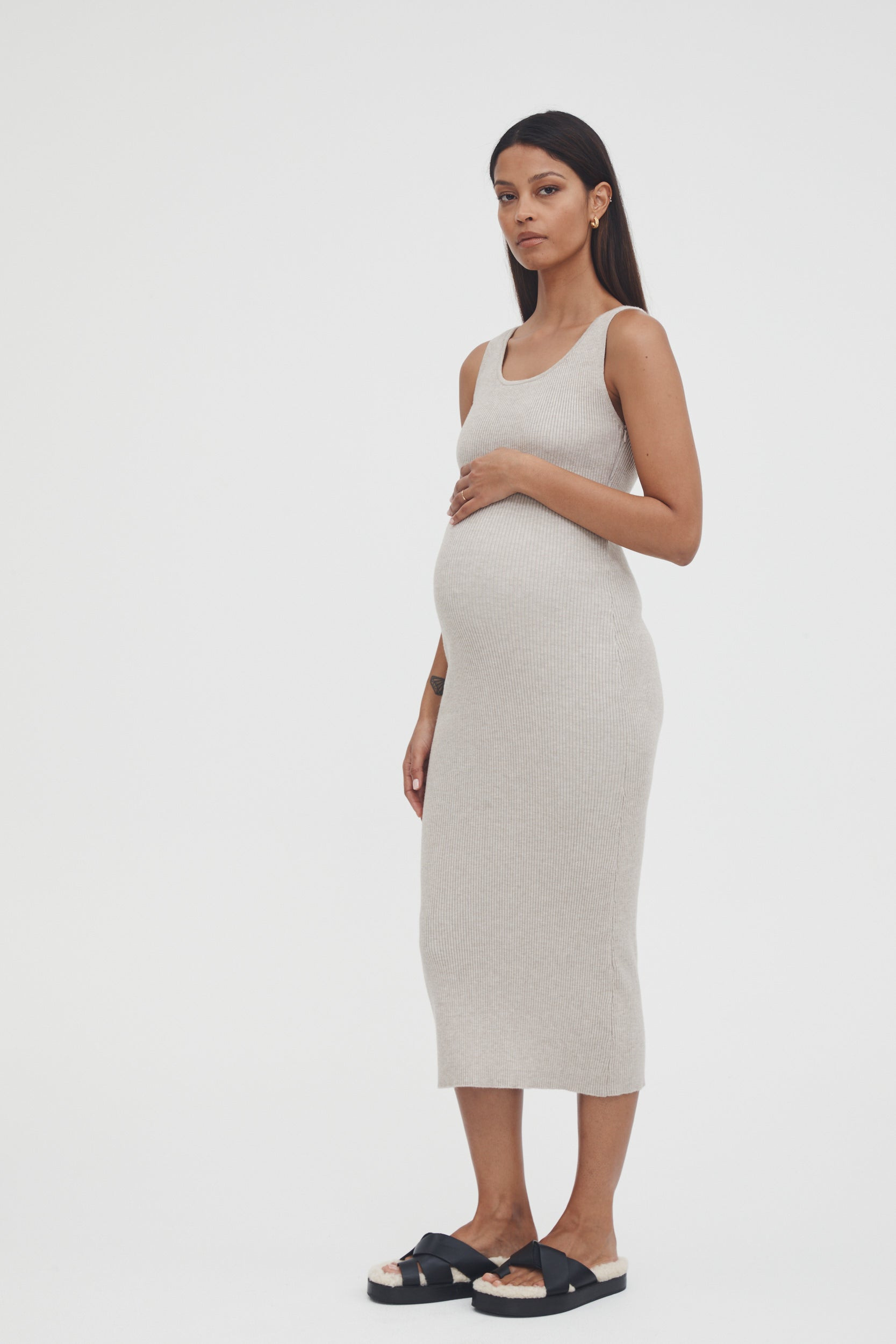 Coastline Knit Dress II (Taupe Marle) | Legoe Heritage Maternity