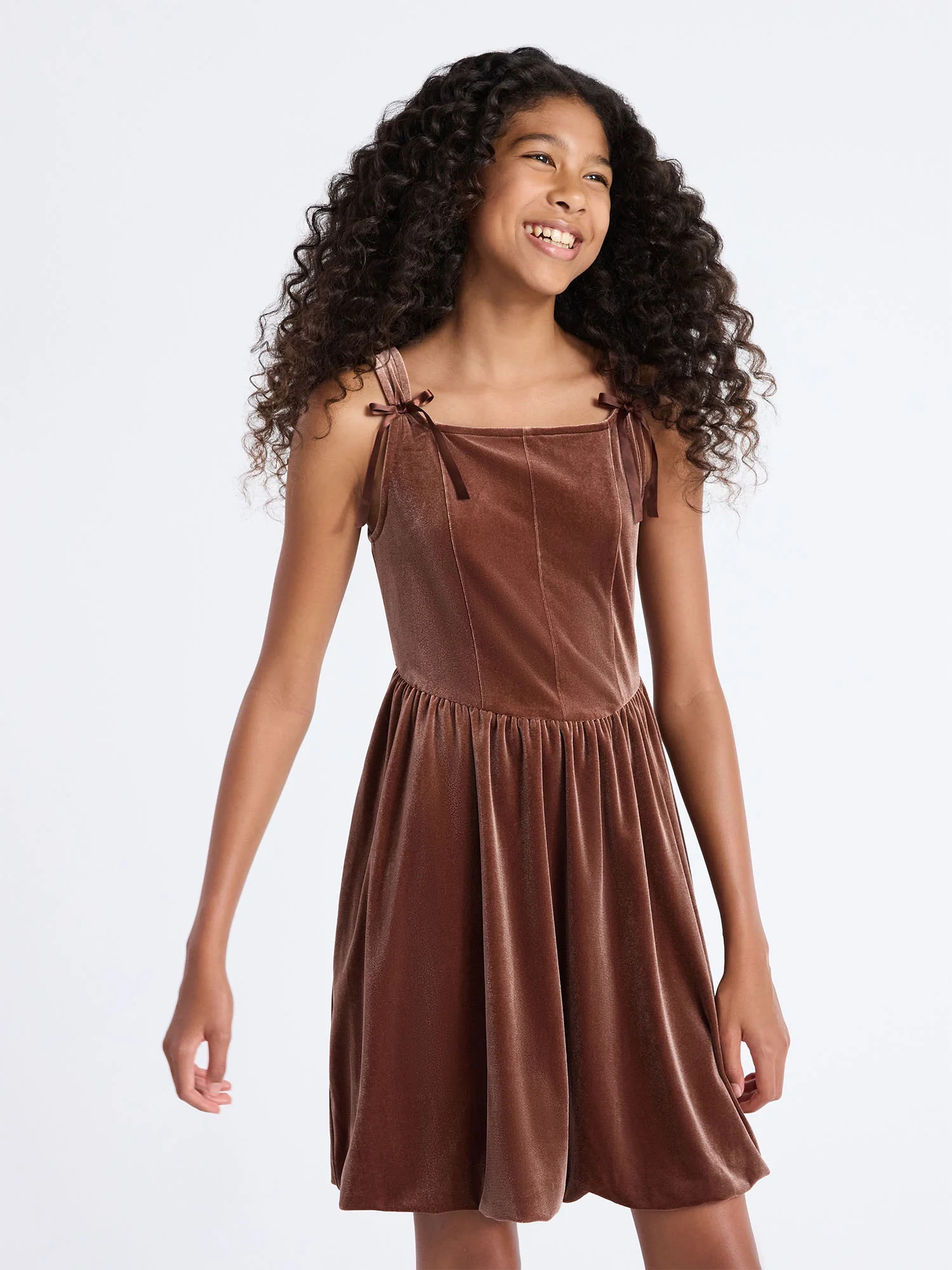 Weekend Academy Girls Sleeveless Velour Corset Dress, Sizes 4-18 | Walmart (US)