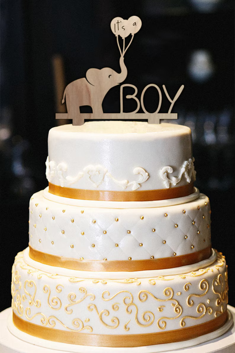 It's A Boy Cake Topper Wood Cake Topper Boy Baby Shower - Etsy | Etsy (US)