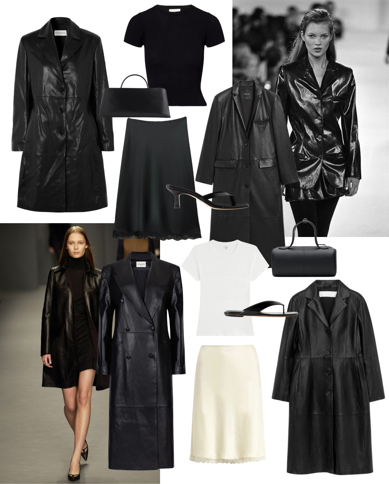 The Leather Edit | Black Jacket | Silk Skirt | Baby Tee | Leather Trench | Slip Skirt 

 #LTKuk #LTKsummer #LTKeurope