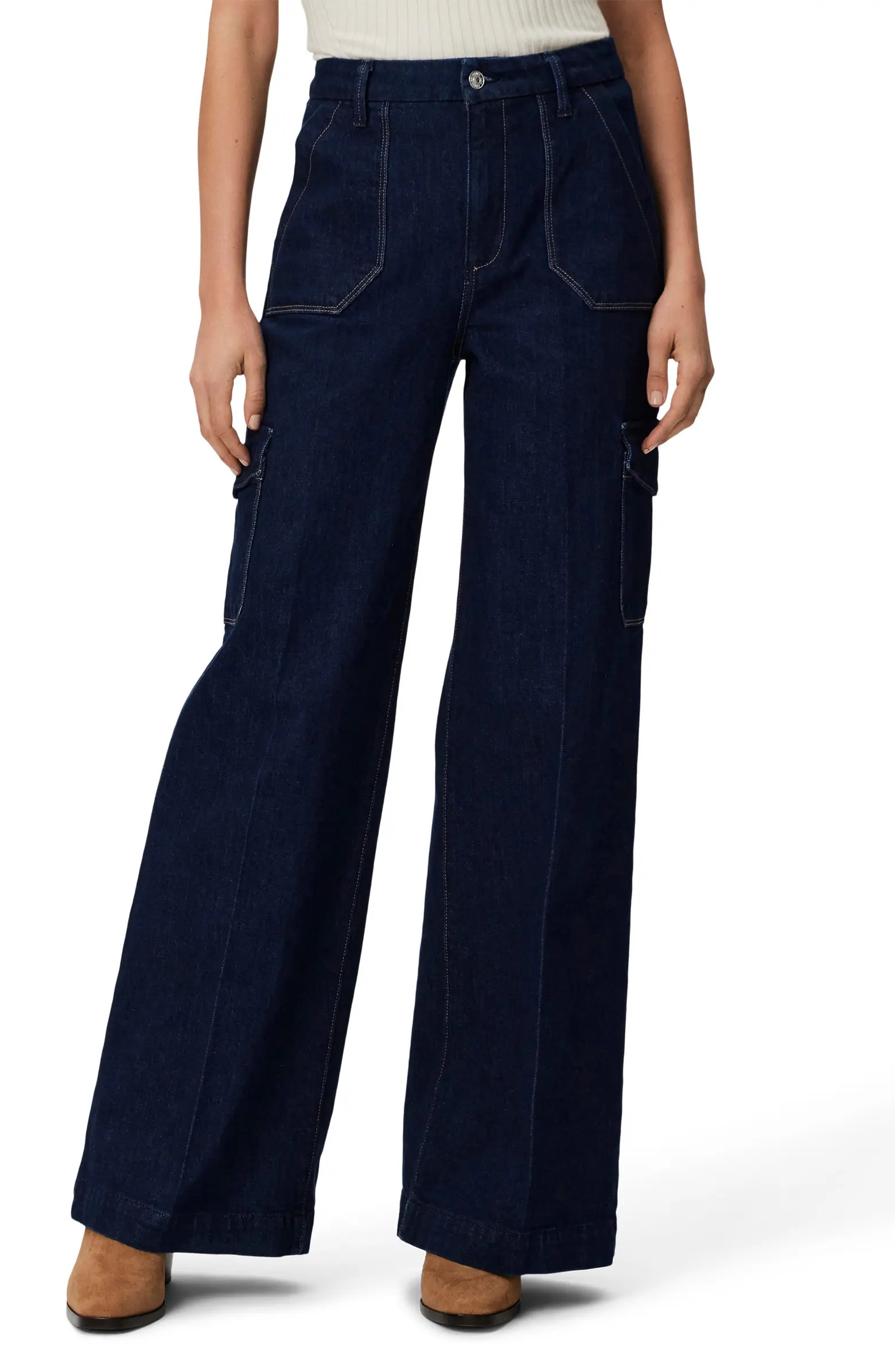 Harper High Waist Wide Leg Cargo Jeans | Nordstrom