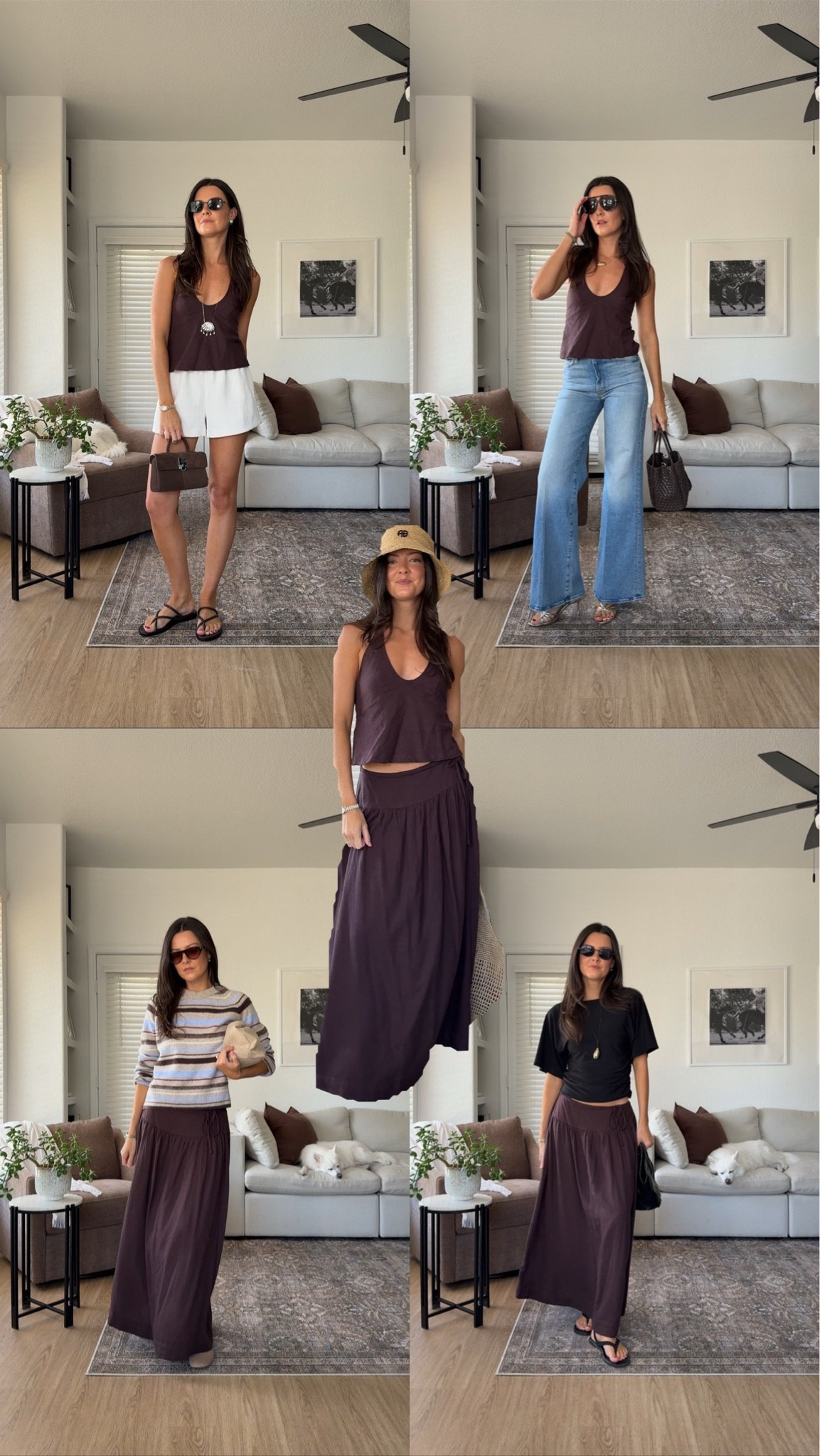 Styling this matching set for summer! I am 5’7” and wear a size XS in the set. It fits well, but this brand generally runs a tad big in their skirts and dresses, so if you’re in between sizes I recommend going with the smaller size! I wear XS at free people and Abercrombie, and small at Aritzia! Jeans are my usual size 25!