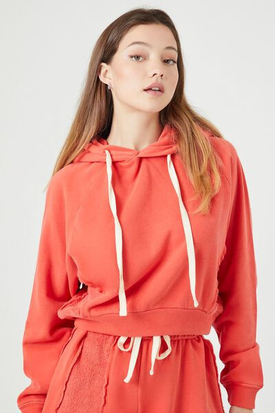 Reworked Fleece Raglan Hoodie | Forever 21
