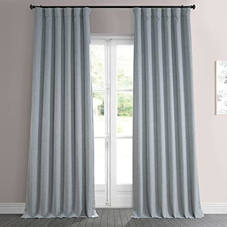 HPD Half Price Drapes BOCH-LN185-P Faux Linen Darkening Curtains for Bedroom & Living Room, 50 X ... | Amazon (US)