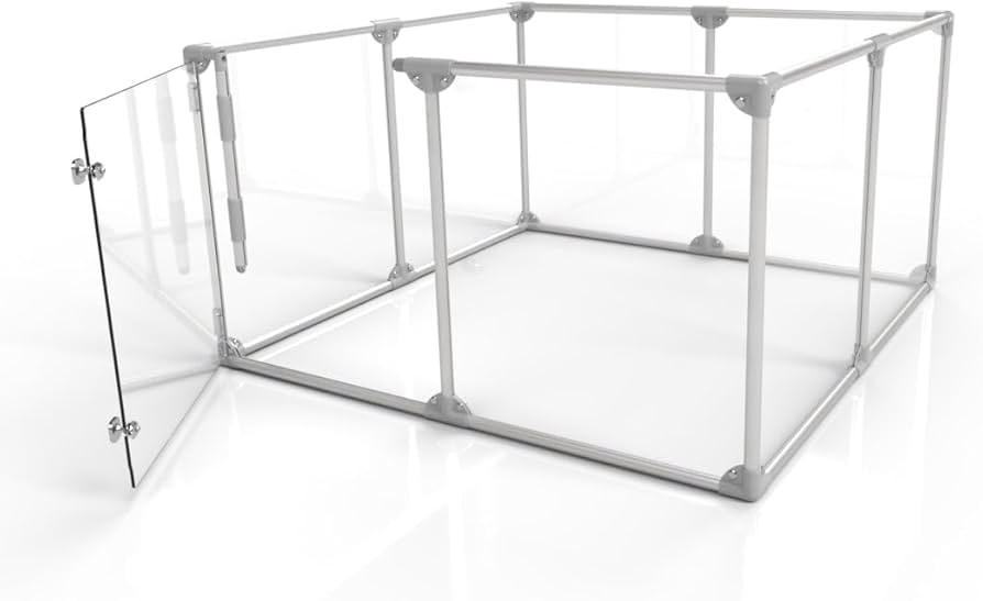 Clearly Loved Pets 27" Tall Medium Lucidium Pet Pen, Silver | Amazon (US)