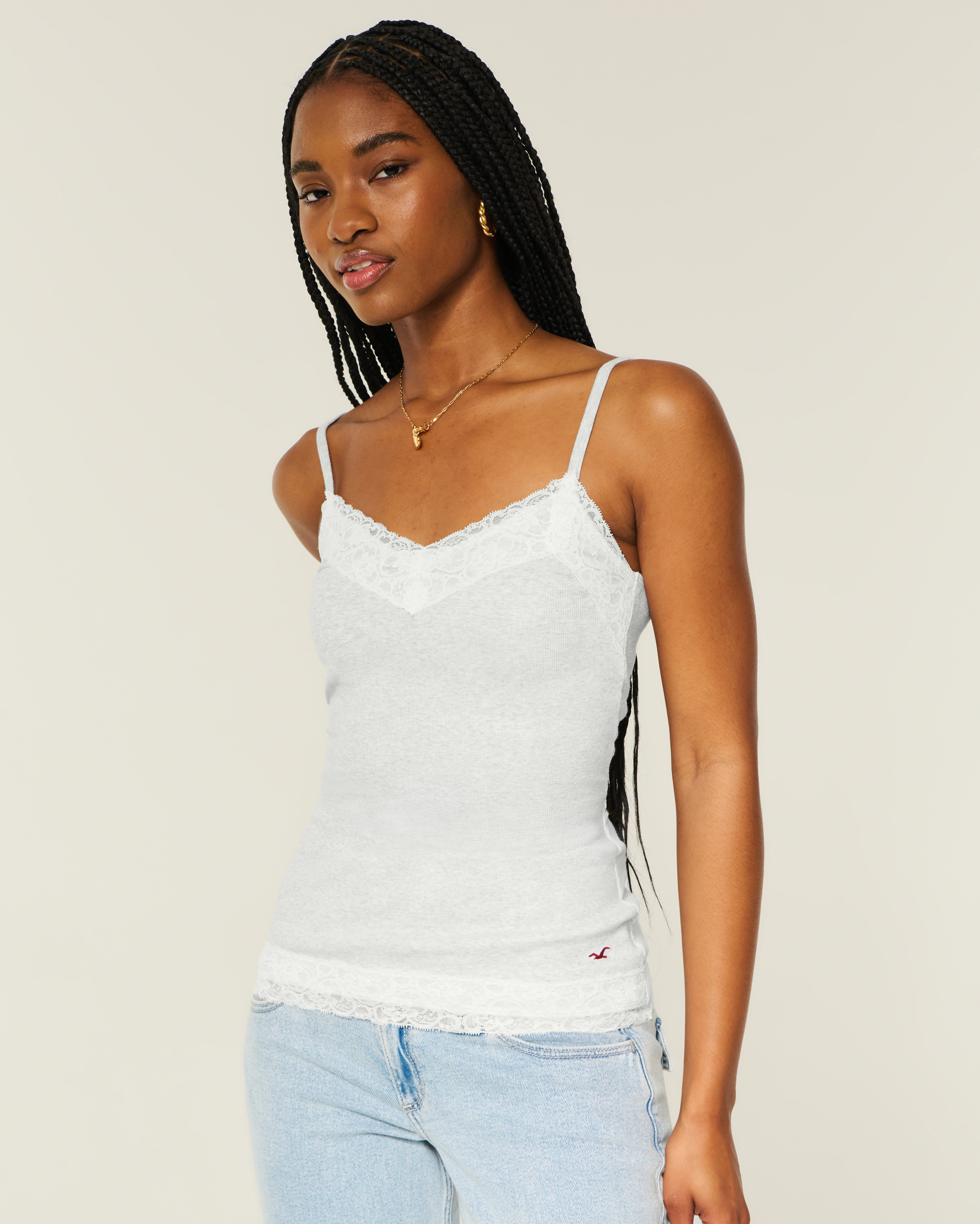 Lace Trim Layering Cami | Hollister (US)