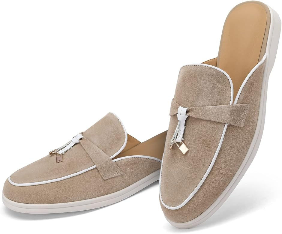 Celbreez Mules for Women Backless Loafers Women's Flats Mules Comfortable Suede Slip on Closed Ro... | Amazon (US)