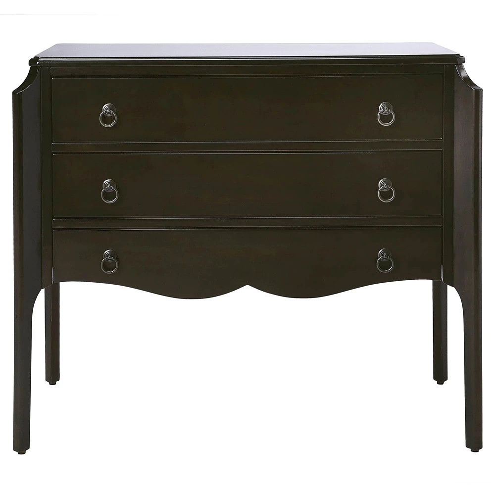 Georgie Updated Traditional Dark Brown Wood Rectangular Bachelor Chest | Kathy Kuo Home