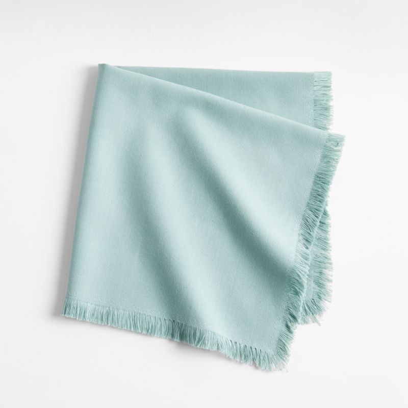 Craft Quiet Blue Cotton Fringe Napkin + Reviews | Crate & Barrel | Crate & Barrel