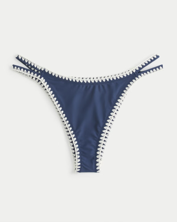 Women's Embroidered High-Leg Cheekiest Bikini Bottom | Women's Swimwear | HollisterCo.com | Hollister (US)