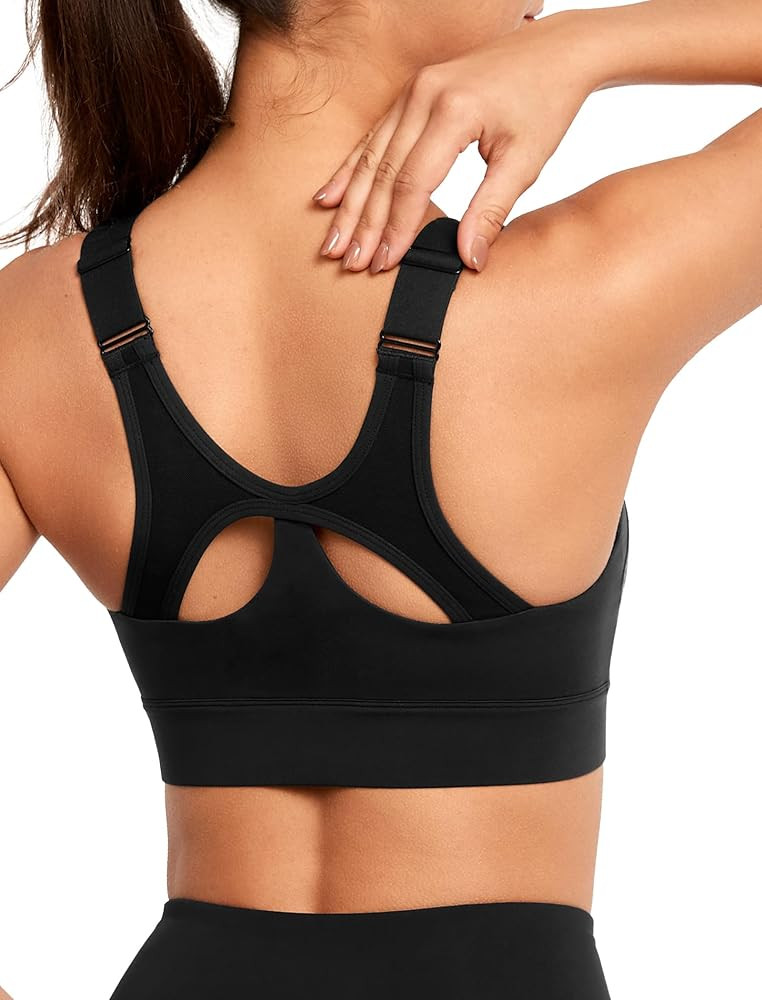 Yvette Adjustable Sports Bras for Women High Impact Front Zip Mesh Supportive Bras for Large Bust... | Amazon (US)