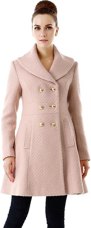 BGSD Women Wool Blend Shawl Collar Walking Coat | Amazon (US)