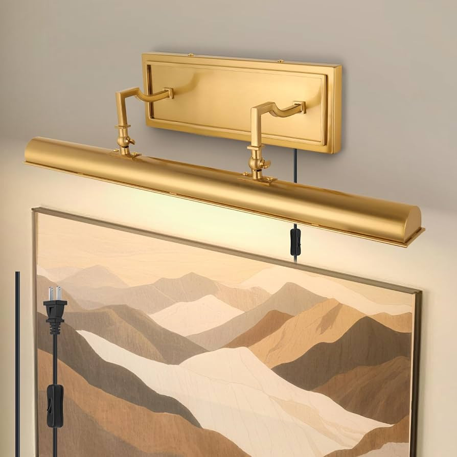 BELS Picture Light for Wall, 24 Inch Gold Wall Light Hardwire, 270\u00b0 Rotatable, E12 Base, 3-L... | Amazon (US)