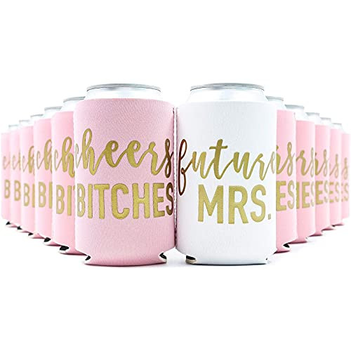 12 oz Cheers Bitches Neoprene Can Cooler Sleeves for Bachelorette Party (12 Pack) | Amazon (US)