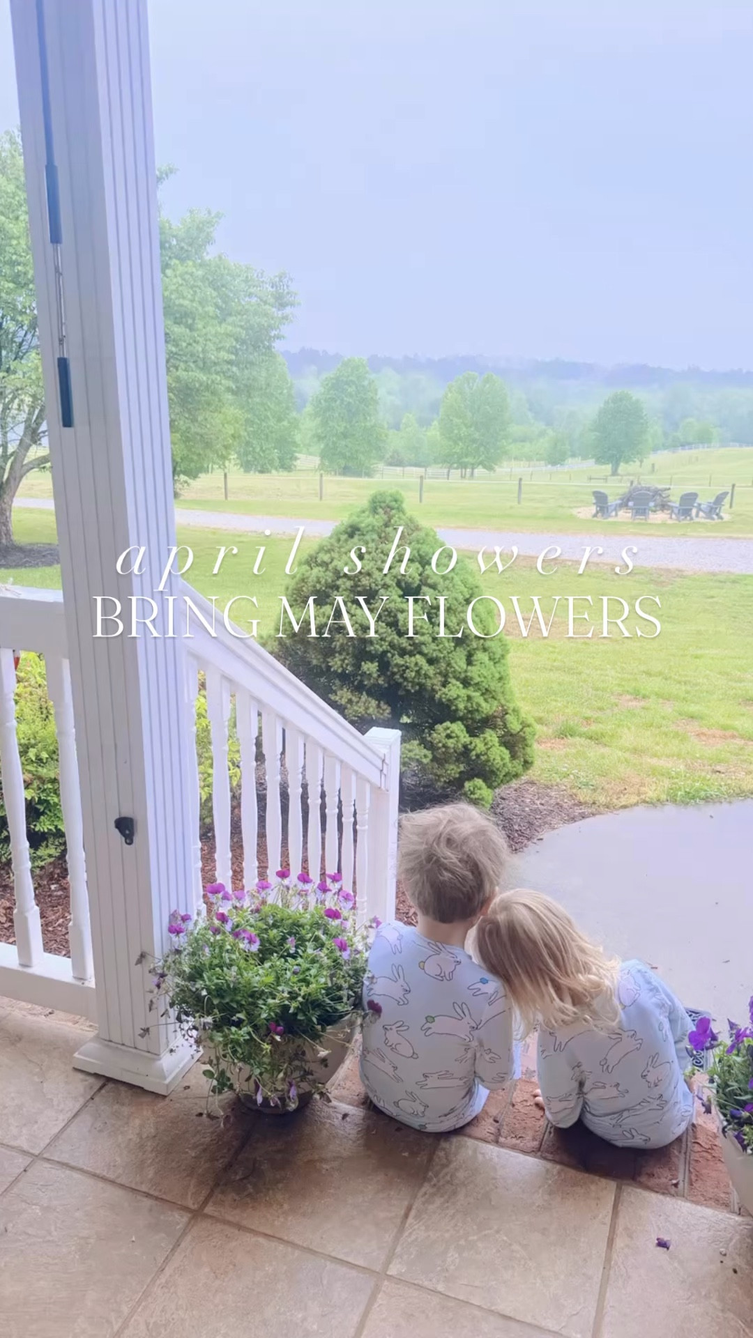 Waking up to a cozy rainy ☔️ morning 🌧️ here on the farm 🚜🌳 & both littles 👶🏼🩵👶🏼 still sleeping 💤 in!! 🫶🏽 The dream 💭 kind of morning ☕️ if you ask me! 🥰😍 Then these cuties were up and straight to the front steps to take it all in!! 😍 Truly can’t think of a dreamier rainy morning on the farm ☔️🌳🌾 … watching it off the front porch with my babies 👶🏼🩵👶🏼 in their matching bunny 🐰🐇  jammies 🥰 #aprilshowersbringmayflowers #rainyaprildays #aprilshowersmayflowers 

Thank you, Jesus, for sweet slow mornings ☕️ with my littles 👶🏼👶🏼 watching the rain 🌧️ fall down over the land 🌳🌾 and finding sweet ladybugs 🐞 in the kitchen!! 🌸🫶🏽 These truly are the days I always dreamed of!! 🥹💭🌼 #dreamyrainymorning #rainymorningonthefarm 

#LTKKids #LTKHome #LTKBaby