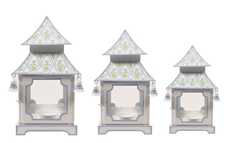 White & Lavender Tulip Pagoda Lantern (3 Sizes) | Wayfair North America