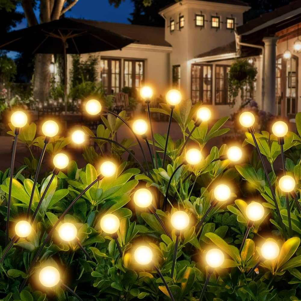 URAGO Solar Garden Lights, New Upgraded 6 Pack Solar Powered Firefly Lights, Sway by Wind, Solar ... | Amazon (US)