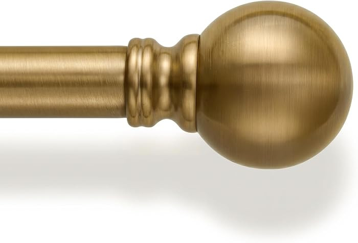 Warm Gold Curtain Rods for Windows 72-144 Inch Brass Extra Long Heavy Duty | Amazon (US)