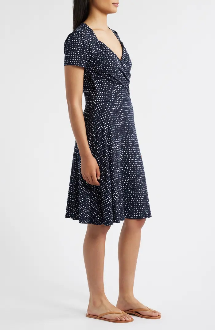 Dot Print Surplice Neck Dress | Nordstrom