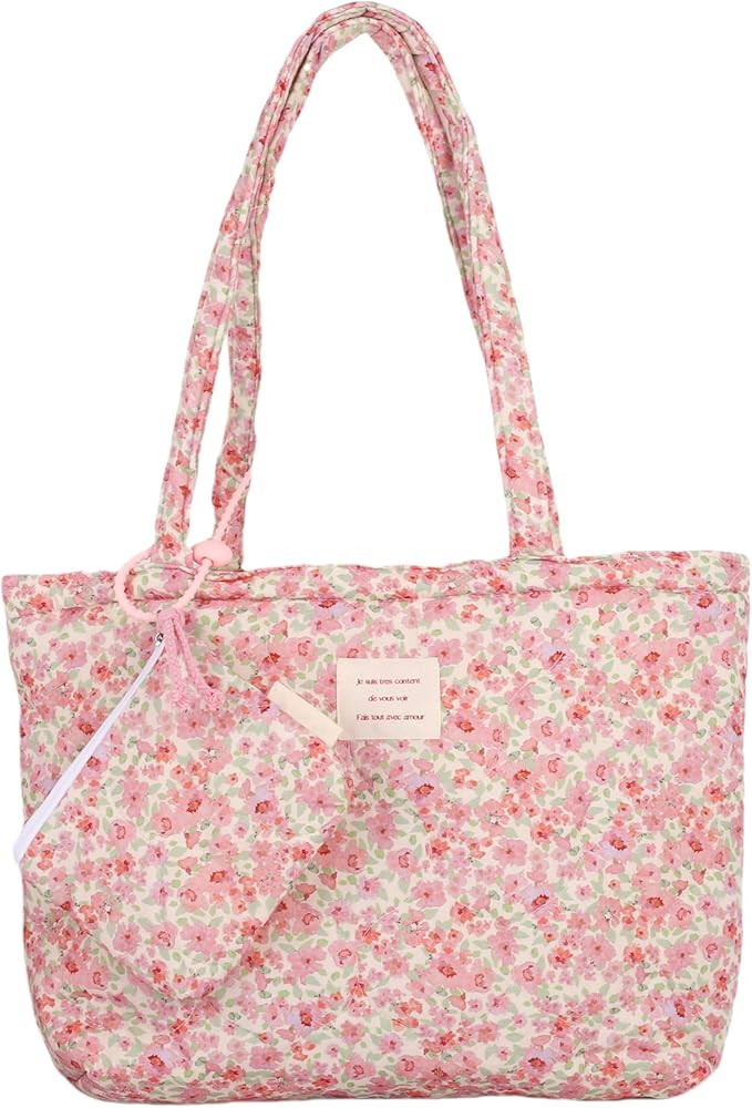 Floral Quilted 2-in-1 Bag Set for Wome Cotton Large Capacity Thickened Handbag Shoulder Tote Mini... | Amazon (US)