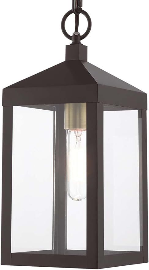 Livex Lighting 1 Light Bronze Outdoor Pendant Lantern Brass | Amazon (US)