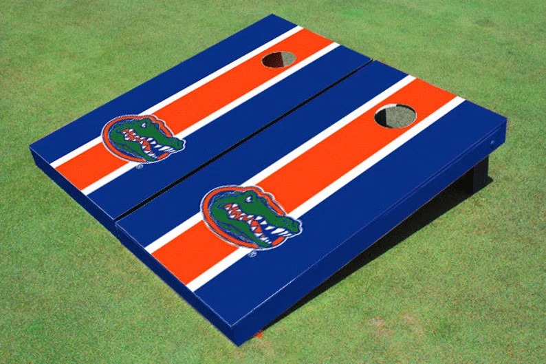 University Of Florida Gators Orange And Blue Matching Long Stripe Cornhole Boards | Etsy (Global)