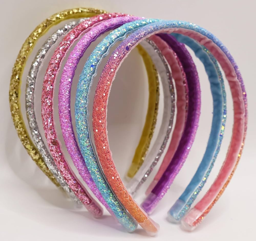 6Pcs Girls Headbands Sparkle, Christmas Stocking Stuffers Toddler Girl Kids Birthday Gifts for 4-... | Amazon (US)