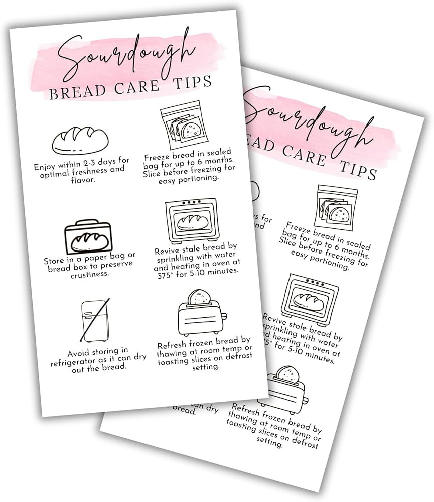 Sourdough Bread Care Instruction Cards | 50pk 2x3.5” Storage Bakery Starter Client Packaging Ci... | Amazon (US)