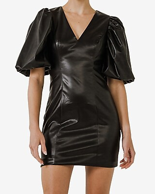 Endless Rose Faux Leather Mini Dress | Express