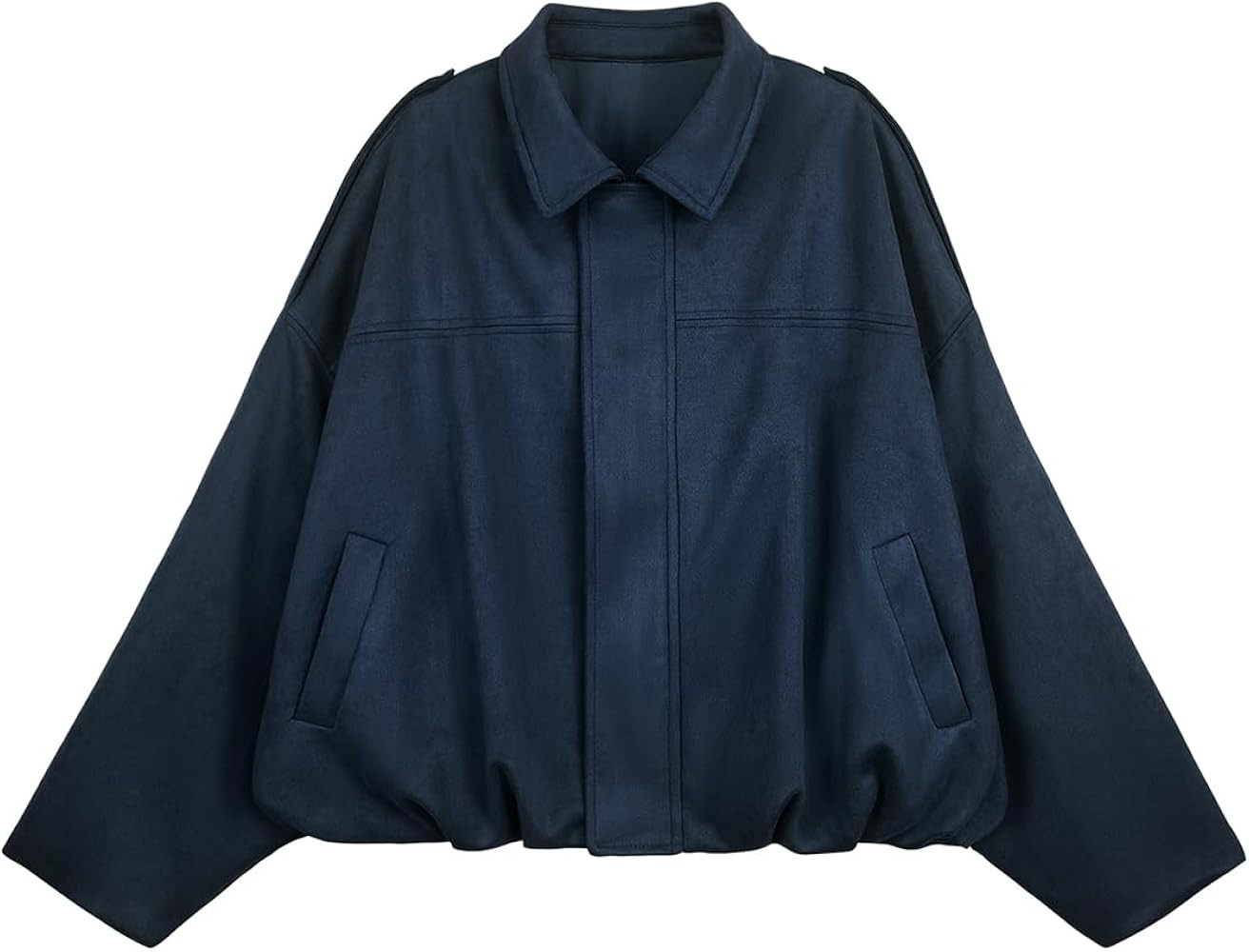 Womens Bomber Jacket Faux Suede Casual Cropped Pilot Coat Lapel Collar Causal Oversized Trendy Ou... | Amazon (US)