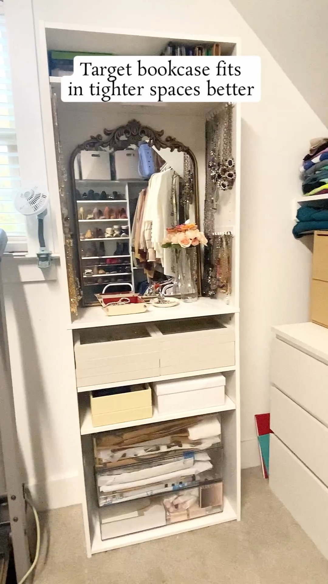 Did you know that you don’t need to buy an IKEA wardrobe to get an organized jewelry armoire in your closet?
You only need to go to Target or Walmart…
I converted a Target bookcase into a jewelry vanity armoire. It’s great for smaller spaces and budgets.

Now I have a custom, designer-feeling armoire that I could build without help —and I didn’t need to leave my house to do it.

Links below! 

#LTKHome