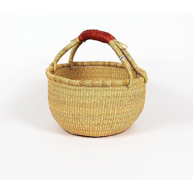Deluxe Round Natural African Basket - Medium 14" Round - by market women in Bolgatanga, Ghana wit... | Amazon (US)