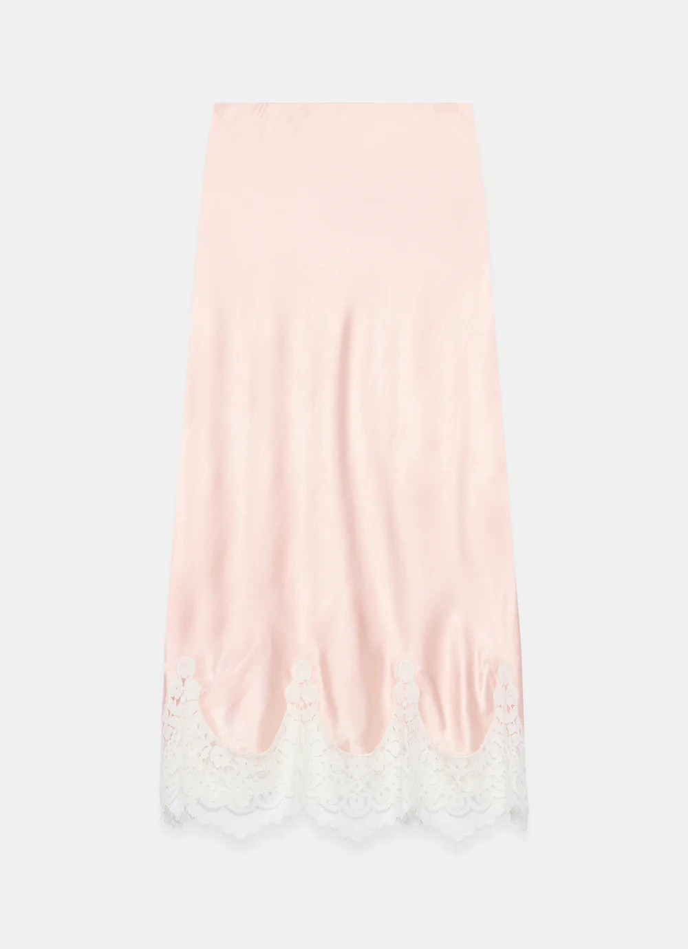 Pink Satin Lace Midi Skirt | Mint Velvet