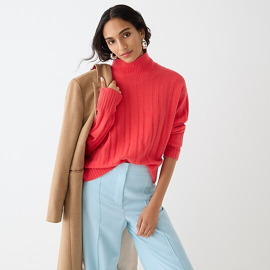 Ribbed mockneck sweater in Supersoft yarn | J. Crew US