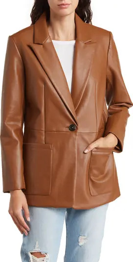 Faux Leather Oversize Blazer | Nordstrom Rack