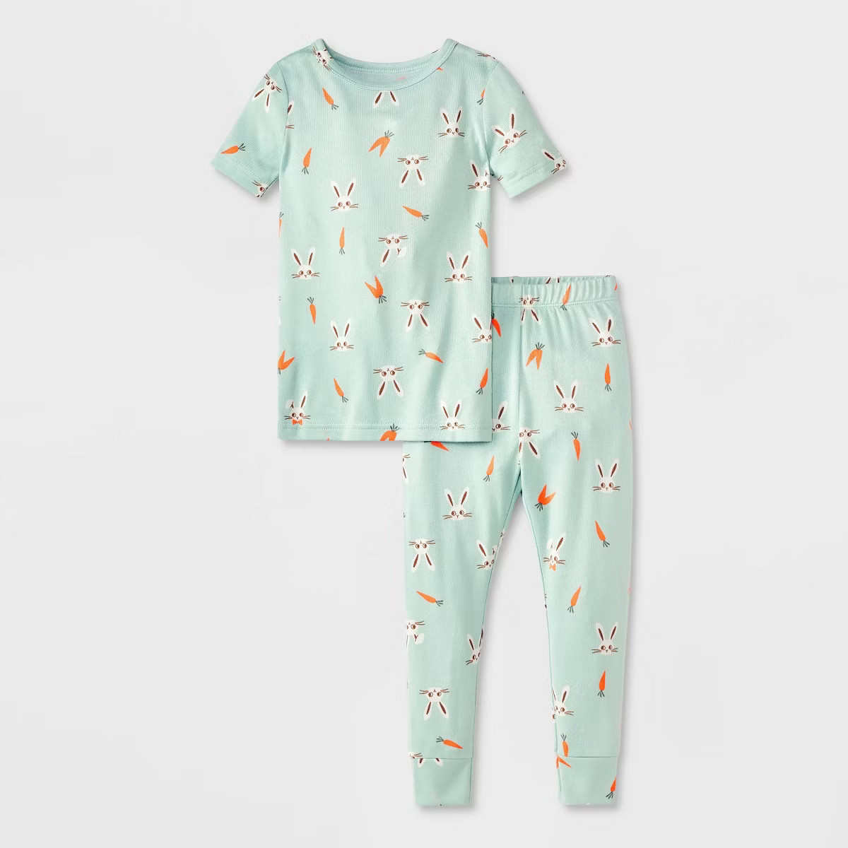 Toddler 2pc Easter Bunny and Carrots Knitted Pajama Set - Cat & Jack™ Green | Target