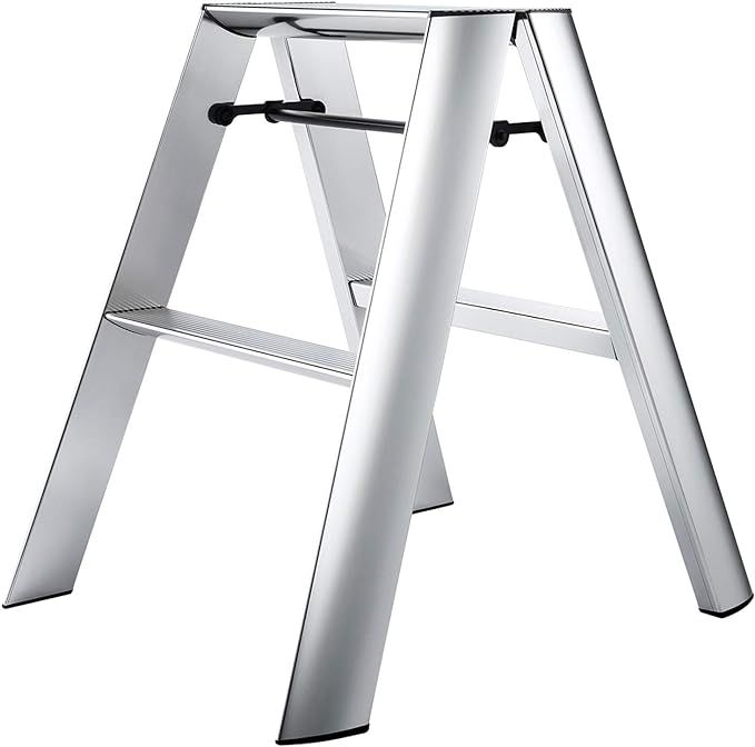Hasegawa Ladders Lucano Step Stool Premium Edition 2 Step Silver | Amazon (US)
