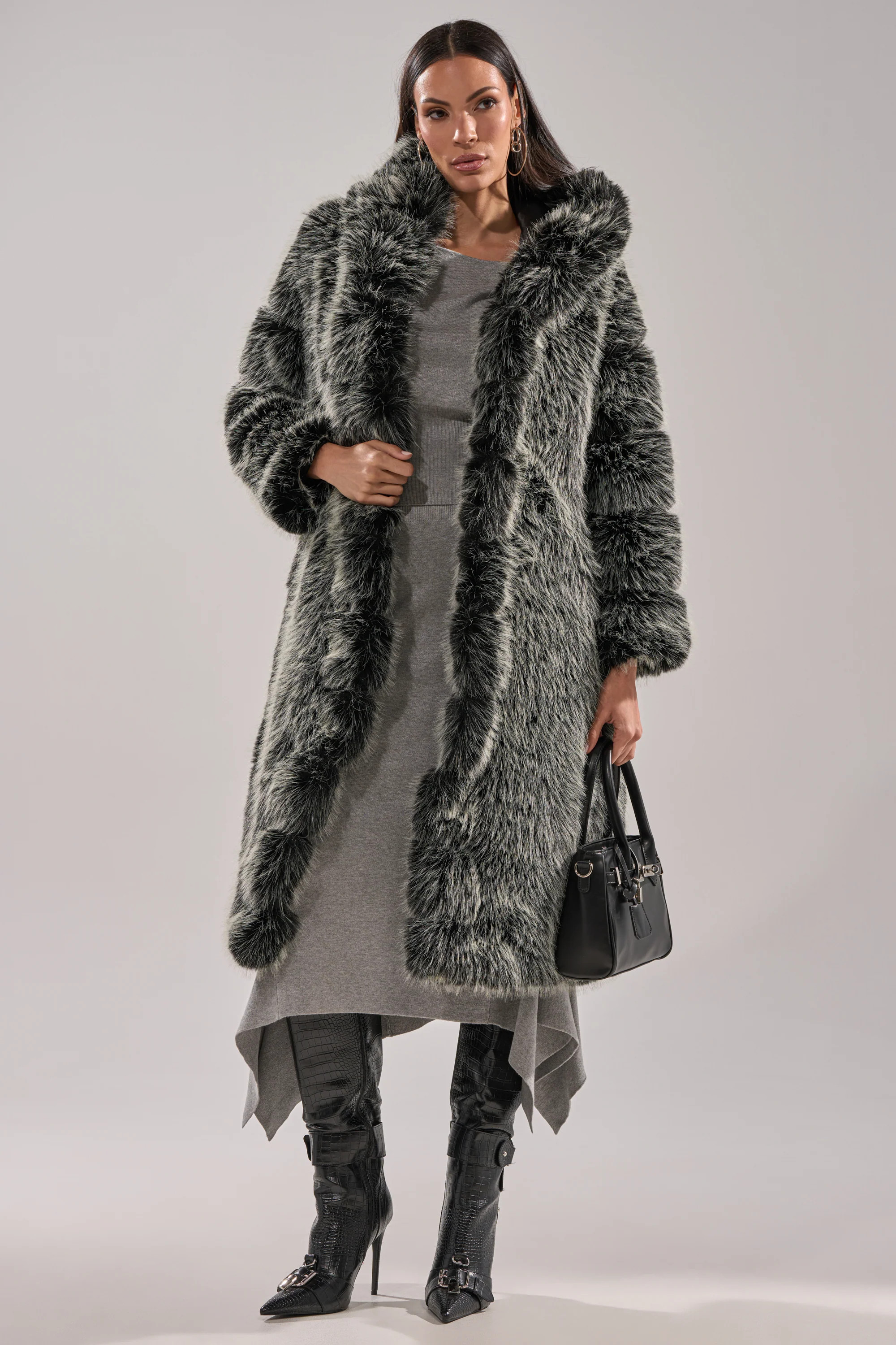 SNOW BUNNY HOODED FAUX FUR COAT | AKIRA