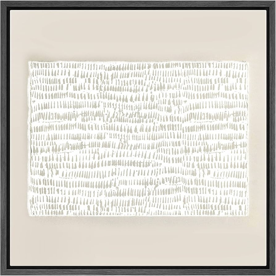 SIGNWIN Framed Canvas Print Wall Art Tan & White Grunge Geometric Line Pattern Abstract Shapes Il... | Amazon (US)