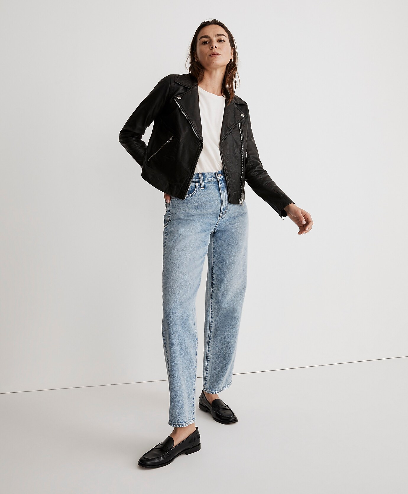 The Washed Leather Motorcycle Jacket | Madewell