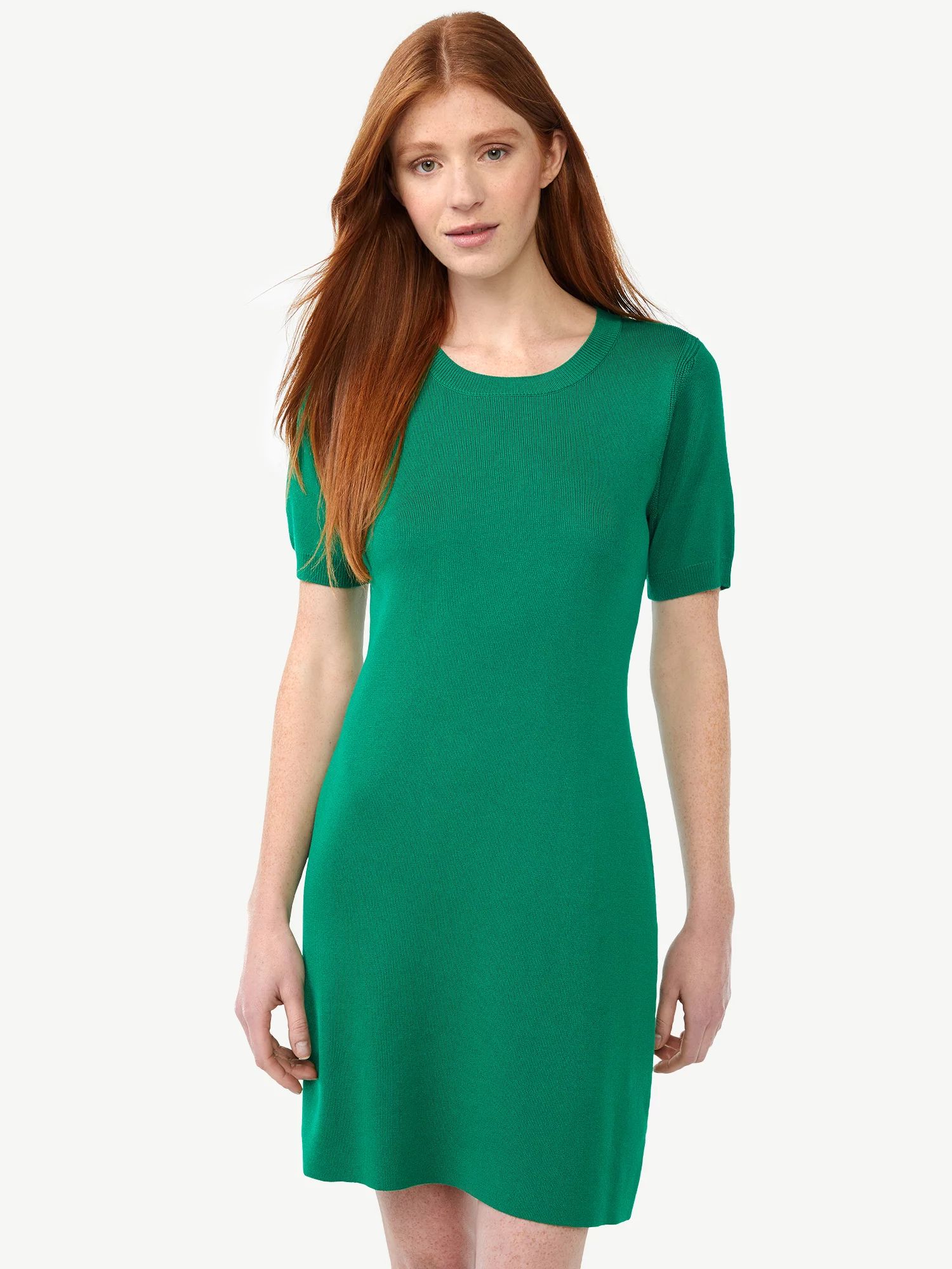 Free Assembly Women's Sweater Mini Dress with Short Sleeves | Walmart (US)