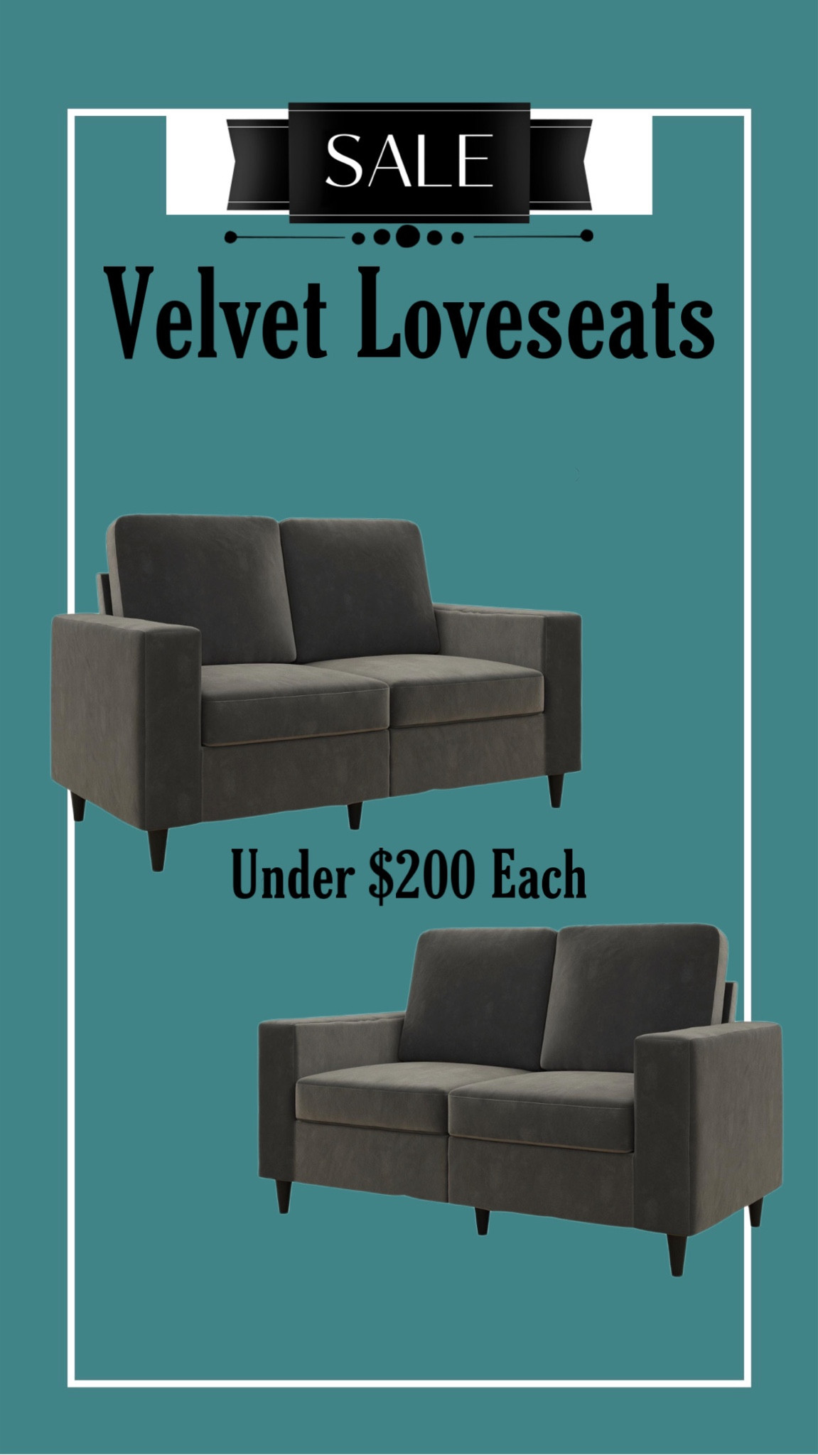 Velvet Loveseats under $200 comes in multiple color options #furniture #loveseat #sofa 

#LTKsalealert #LTKhome #LTKstyletip