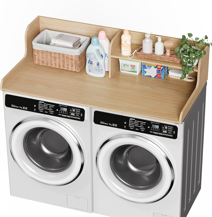 DTK Washer Dryer Wood Countertop with Shelf, Laundry Topper with Non-Slip Mat,27.55" Depth x 54" ... | Amazon (US)
