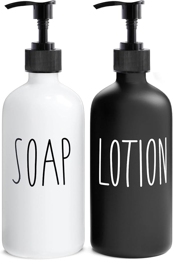 MOMEEMO Soap Dispenser Bathroom Set, Contains Hand and Lotion Dispenser, Suitable for Black and W... | Amazon (US)