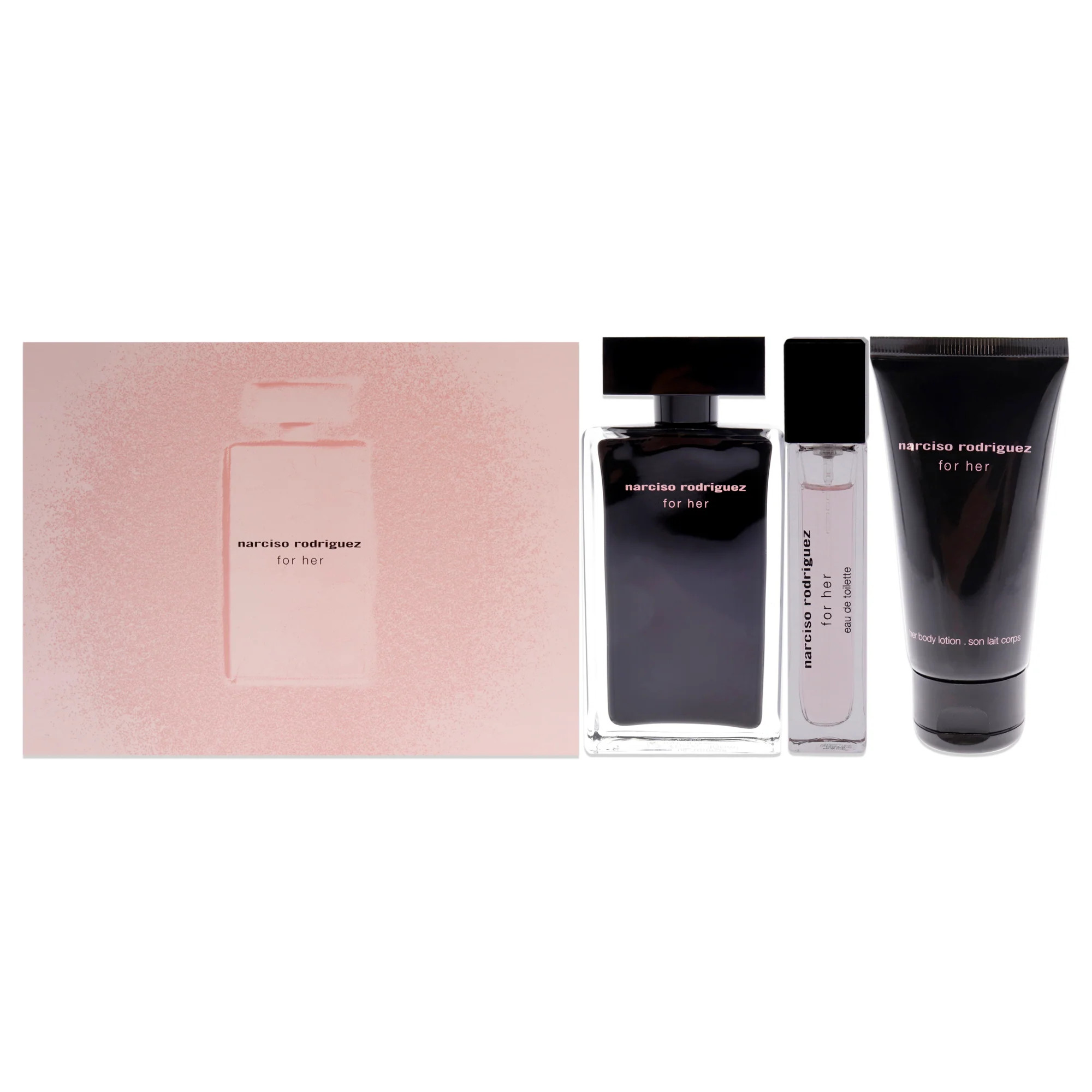 Narciso Rodriguez by Narciso Rodriguez for Women - 3 Pc Gift Set 3.3oz EDT Spray, 10ml EDT Spray, 1.6oz Body Lotion | Shop Simon