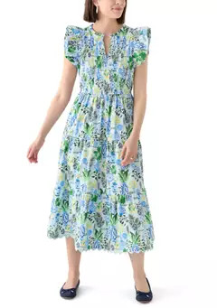 Crown & Ivy™ Women's Smocked Split Neck Dress | Belk