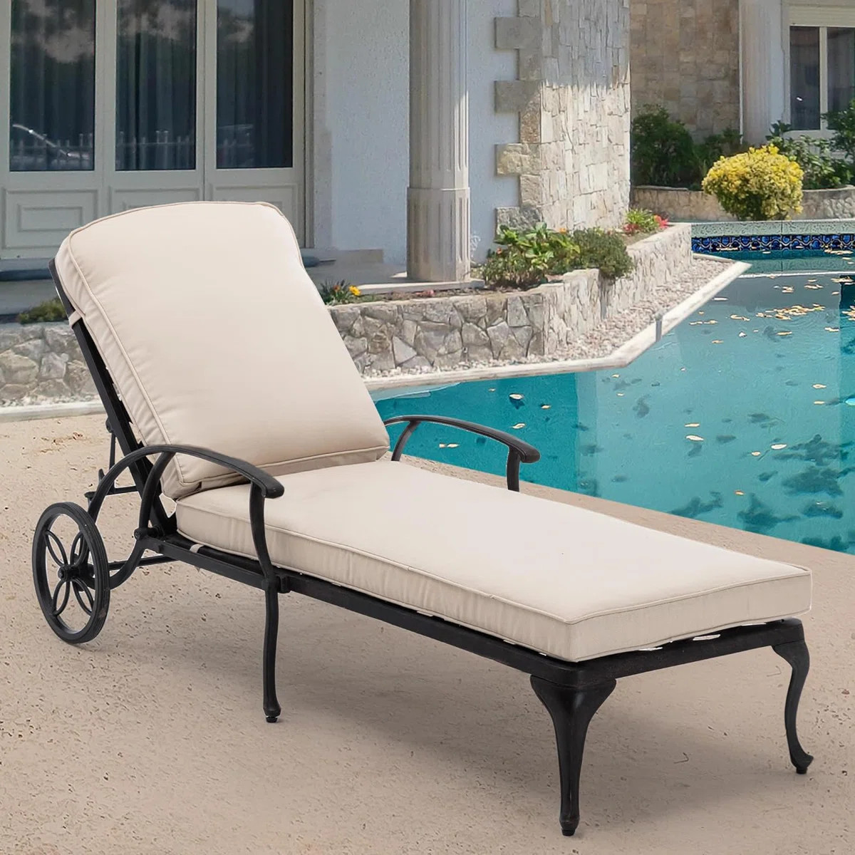 Outdoor Metal Chaise Lounge , Cushion Included | Wayfair North America