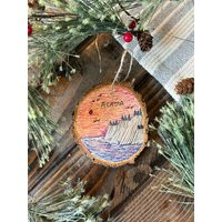 Acadia National Park Ornament Hand-Drawn Aspen Wood Slice, Maine Souvenir | Etsy (US)