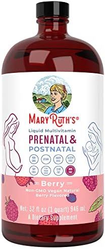 Prenatal & Postnatal Liquid Vitamin by MaryRuth's, Vegan Multivitamin with Sugar Free, Non-GMO, Form | Amazon (US)